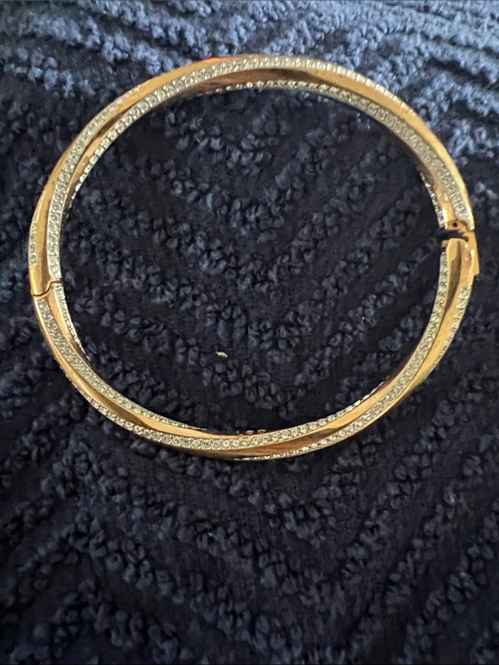 Gold Crystal-Accented Bangle Bracelet - Women Jewelry